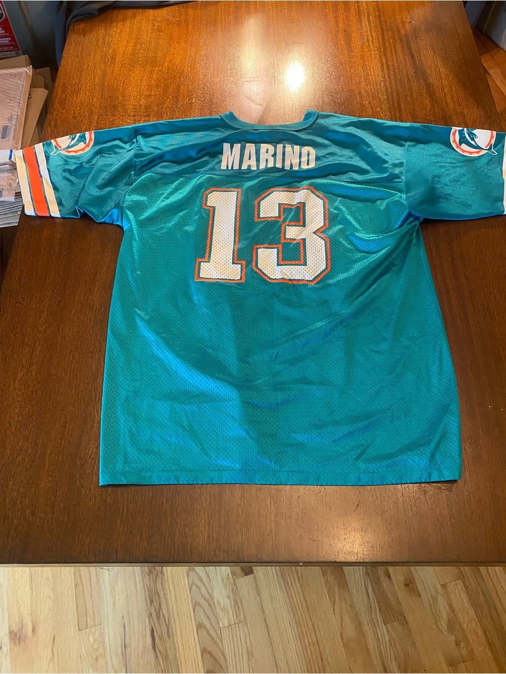 Vintage 90s Dan Marino Miami Dolphins Logo Athletic Jersey Youth XL (18-20) Aqua